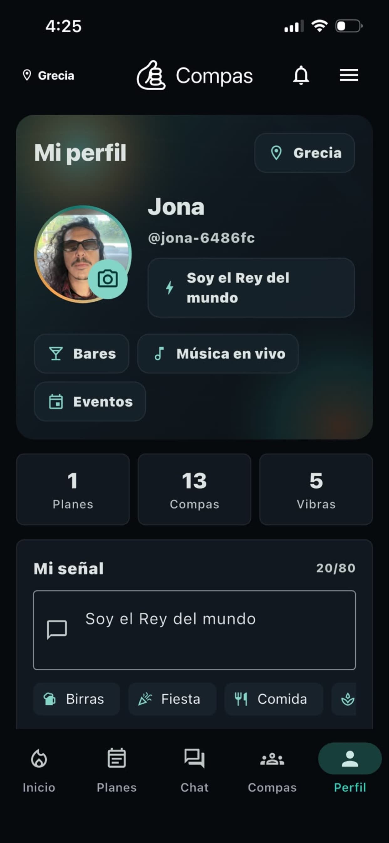 Perfil social de Compas